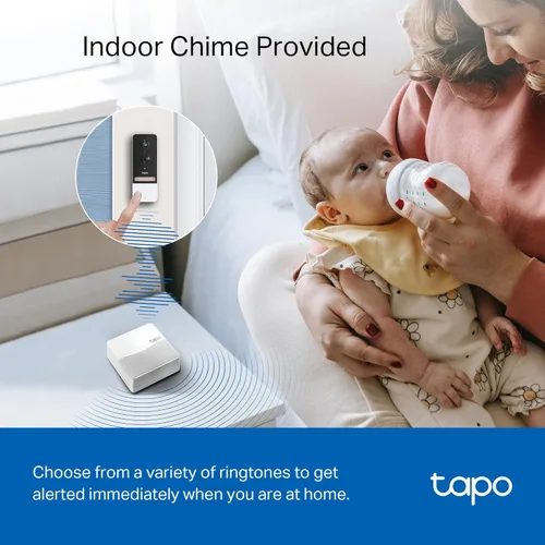 Miniatura 8 de Tapo TP-Link - Cámara de timbre de video inteligente, con timbre incluido, 2K 5MP, visión nocturna en color, audio bidireccional, detección AI