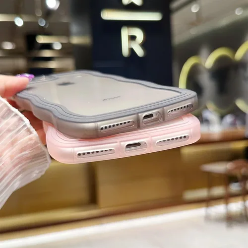 Miniatura 5 de SKYLMW Compatible con iPhone 7 Plus/8 Plus de 5.5", linda funda protectora de silicona suave con forma de onda rizada de estilo Kawaii para mujeres