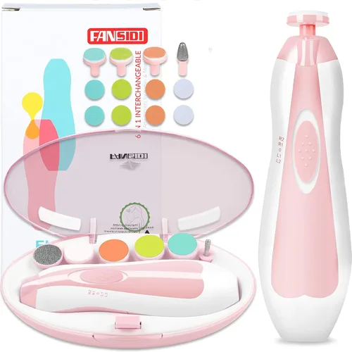 Miniatura 12 de Fansidi Recortador de uñas eléctrico recargable, lima de uñas fácil y segura para recién nacidos a niños pequeños, carga USB, velocidad continua