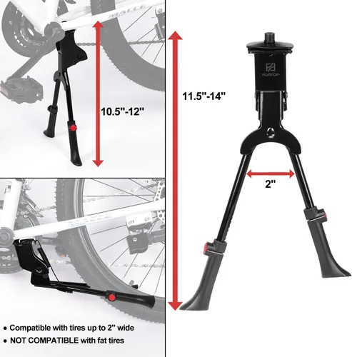 Miniatura 5 de Soporte para bicicleta, soporte central resistente, doble soporte de bicicleta para bicicletas de adultos, soporte ajustable para bicicletas de 24 a
