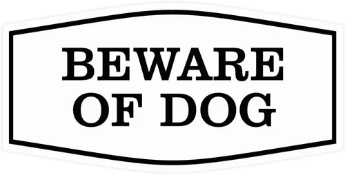 Miniatura 37 de All Quality Fancy Beware of Dog Letrero Material duradero Señales de seguridad para el hogar Fácil de instalar (negro/oro), mediano, 1 paquete