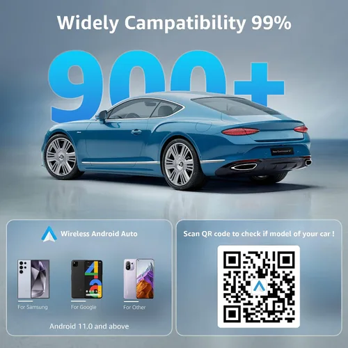 Miniatura 3 de Ayake Adaptador inalámbrico Android Auto, Edición Mini más pequeña, Convierte Android Auto con cable a inalámbrico, Adaptador Plug & Play, Diseño