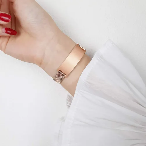 Miniatura 3 de VNOX Pulsera de identificación de malla ajustable, unisex, con cita grabada, para amar, esposa, marido, pareja