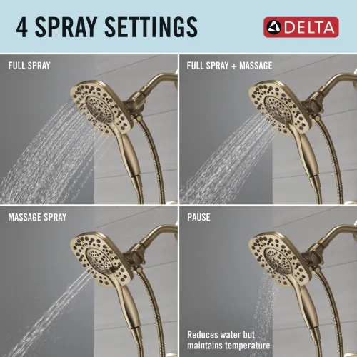 Miniatura 5 de Delta Ashlyn Serie 17 - Juego de grifo de ducha de doble función con cabezal de ducha dual 2 en 1 In2ition con rociador de mano, kit de ajuste
