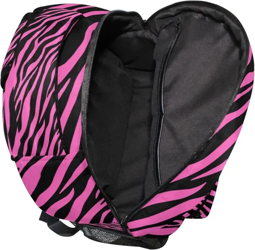 Miniatura 5 de Fisyme Mochila para computadora portátil con estampado de cebra rosa, mochila para libros, viajes informales, senderismo, computadoras portátiles