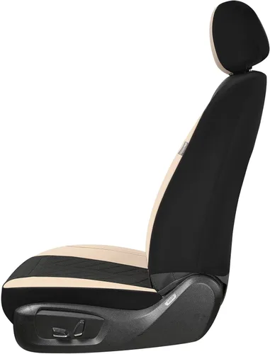 Miniatura 7 de Coverado Fundas de asiento delantero, fundas de asiento beige, 2 asientos, protectores de cuero para automóvil, paquete de 2, fundas de asiento