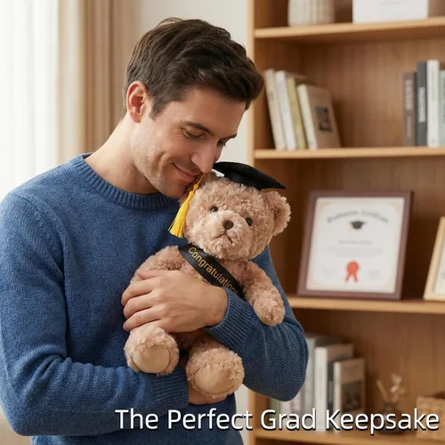 Miniatura 7 de WEIGEDU Oso de peluche de regalo de graduación con gorra, banda y diploma, regalo de graduación para niños, estudiantes, niños y niñas, 12 pulgadas