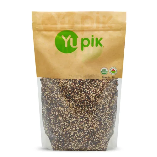 Yupik Quinoa orgánica tricolor, 2.2 libras (35.2 onzas), sin OMG, Kosher, semillas crudas, quinua blanca, roja y negra, sin sal, sin aceite, fuente