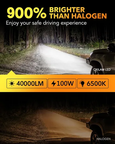 Miniatura 3 de OXILAM M5S H7 - Bombillas LED de 40000 lúmenes 900 % de brillo, luz blanca fría 6500 K, tamaño 1:1, no requiere adaptador, repuesto de luz