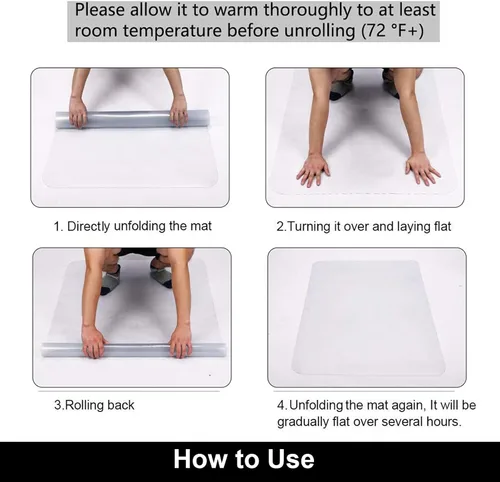 Miniatura 6 de AiBOB Tapete para silla para suelo de madera dura, 36 x 48 pulgadas, tapete para silla de escritorio para suelos de madera y azulejos, tapetes
