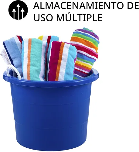 Miniatura 5 de United Solutions - Cuba de almacenamiento de fácil acceso con asas de cuerda, 19 galones, azul, 2 unidades (TU0335)