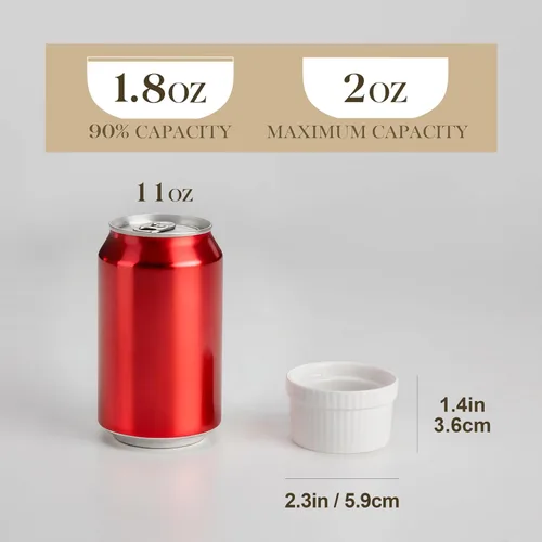 Miniatura 3 de MALACASA RAMEKIN.DISH - Juego de 24 mini ramekins de 2 onzas, Ramiken, moldes de cerámica para crema brulee, tazas de natillas blancas, cuencos