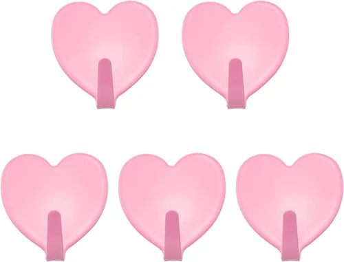 Miniatura 5 de 5 ganchos de acero inoxidable en forma de corazón de 1.575 x 1.772 in en forma de corazón, multifuncionales, autoadhesivos, ganchos para colgar