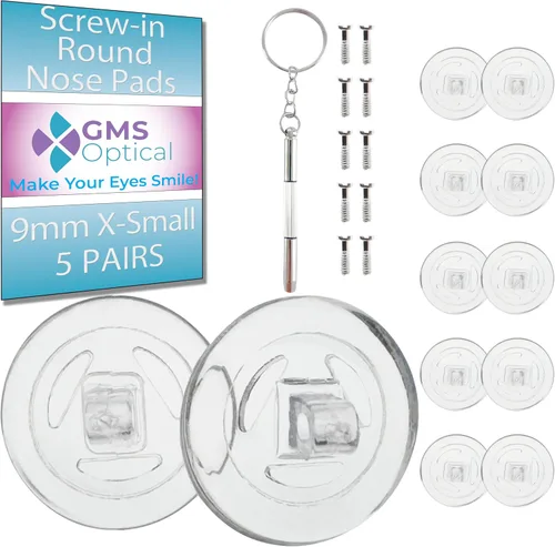 Miniatura 11 de GMS Optical - 11mm Medium Wide Screw-in Round Soft Silicone Nose Pads for Glasses, Sunglasses, Glasses Repair Kit, Keep Glasses from Sliding and