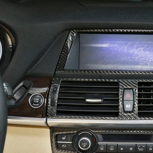 Miniatura 3 de Ajuste para BMW X5 X6 E70 E71 2008-2013 Función de ajuste de consola central Adhesivo decorativo de panel + Navegación y salida de aire, adhesivo