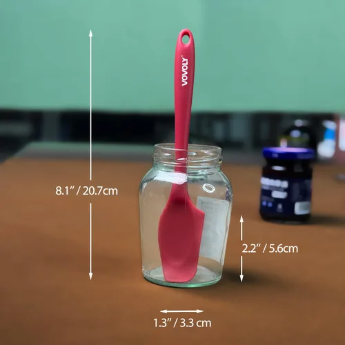 Miniatura 2 de Mini espátulas de silicona, espátula pequeña curvada con cuenco poco profundo para cocina, raspador de tarro sin costuras para cocinar hornear