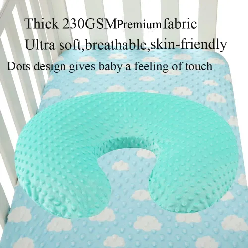 Miniatura 6 de Set de fundas para almohada de lactancia Dot 2 piezas, fundas ultra suaves compatibles con almohada Boppy, funda estándar para bebé niño niña gris