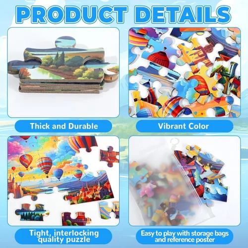 Miniatura 3 de Paquete de 6 rompecabezas grandes de 36 piezas, productos fáciles de demencia, Alzheimer, actividades de demencia, juego de entrenamiento de memoria