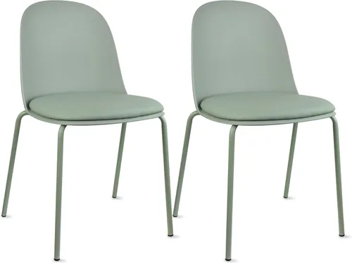 Miniatura 36 de 2xhome Silla de comedor moderna apilable sin brazos Asiento de plástico con patas de metal Uso en interiores o exteriores Patio de cocina
