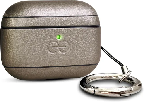 Miniatura 23 de Dreem Om - Funda para estuche con clip para llavero compatible con AirPods 1 y 2, funda de cuero vegano para Airpods para hombres y mujeres, Negro