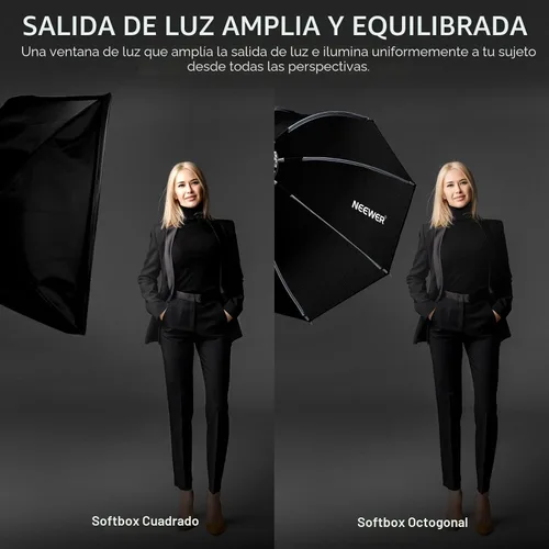 Miniatura 3 de NEEWER Caja de luz octagonal de 90 cm, con montura Bowens de liberación rápida y rejilla de nido de abeja, difusores de luz, bolsa para RGB CB60