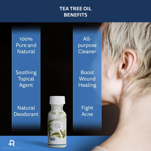 Miniatura 3 de Recovery Aftercare Aceite de árbol de té para la piel, orgánico, natural, calmante tópico para el cuerpo, producto de cuidado posterior, botella