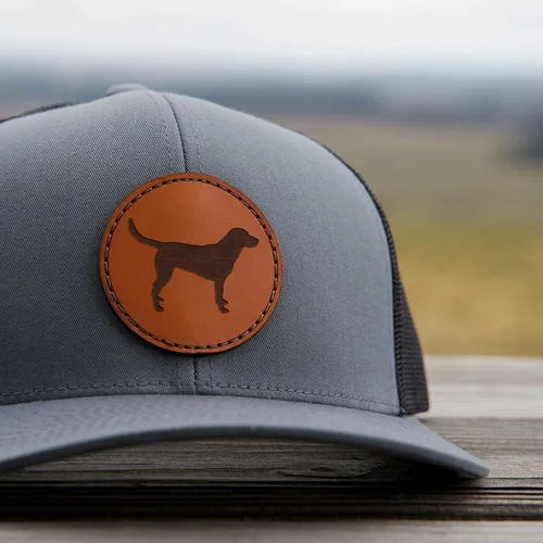 Miniatura 3 de Palouse Prairie Lab Labrador Retriever Cuero Patch Hat Laboratorio Amarillo, Laboratorio Chocolate, Negro Regalo Lab Trucker Hat Sombrero
