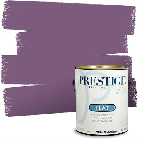 Miniatura 32 de PRESTIGE Pinturas de pintura interior e imprimación en uno, 1 galón, plano, combinación comparable de Sherwin Williams* Kimono Violet*