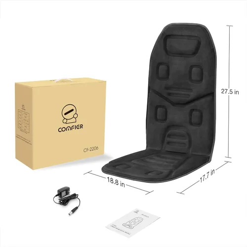 Miniatura 8 de COMFIER Masajeador de espalda para silla – Masajeador de silla de vibración mejorado, masajeador de espalda de tejido profundo para aliviar el Negro
