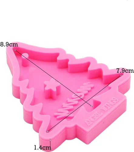 Miniatura 2 de Moldes de resina con forma de árboles de Navidad superbrillantes, molde de resina de silicona, molde colgante de decoración de Navidad