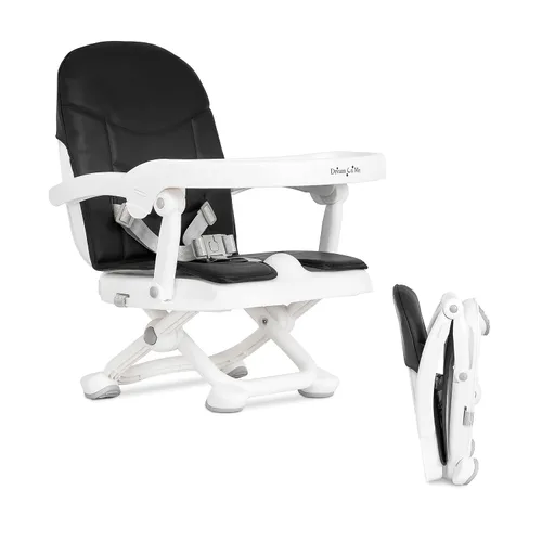 Dream On Me Munch N Go - Asiento elevador para bebés de 6 a 36 meses, alimentación 3 en 1, asiento de piso y mesa, 4 alturas ajustables, diseño
