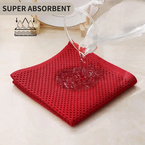 Miniatura 165 de Kitinjoy - Paños de cocina de 100 % algodón, tela de tejido gofrado, paño de limpieza ultrasuave, absorbente y de secado rápido. Beige