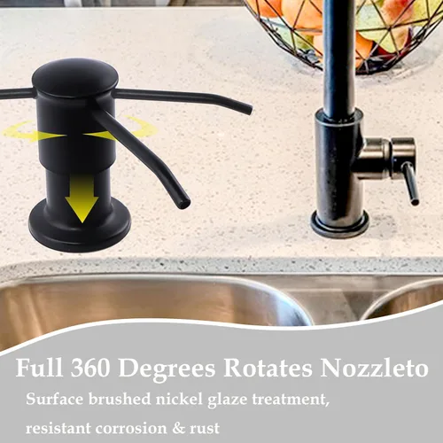 Miniatura 3 de Dispensador de jabón para fregadero, dispensador de jabón integrado para encimera de cocina, con tubo de extensión de 41 pulgadas/botella de 17