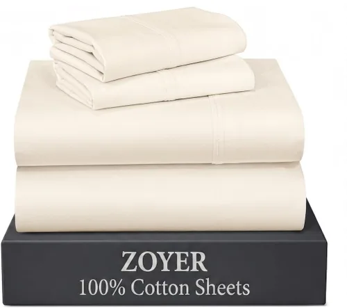 Miniatura 33 de ZOYER Sábanas de percal 100 % algodón tamaño King, refrescantes y transpirables para personas que duermen con calor, ropa de cama crujiente