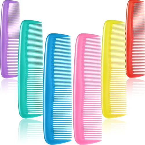 Leinuosen Set de 12 piezas de peines de bolsillo de plástico de dientes finos para peinado para mujeres y hombres, Peines para cabello (Amarillo,
