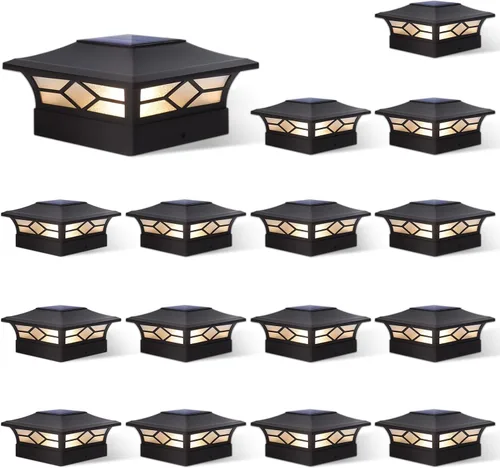 Miniatura 18 de Luces Solares para Tapas de Postes Exteriores Paquete de 4, Impermeables, Alimentadas por Energía Solar, Luces para Postes de Terraza y Valla
