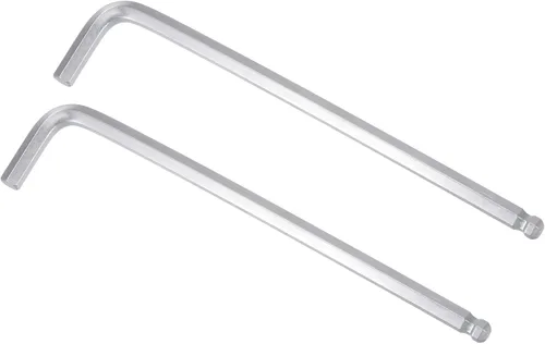 Miniatura 10 de uxcell Llave hexagonal de extremo de bola de 1/4", herramienta de reparación de brazo largo en forma de L 40Cr, SAE 2 piezas