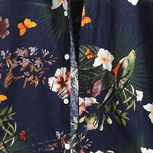 Miniatura 6 de Flower Hawaiian Shirt Men Short Sleeve Fashion Cooling Summer Beach Shirt Tropical Floral Casual Button Down Shirt Top