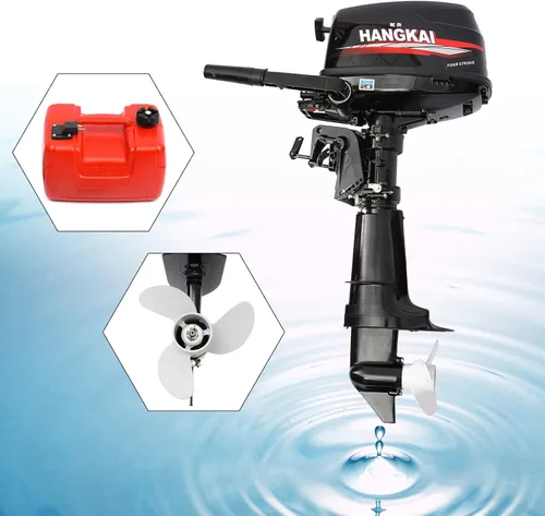 Miniatura 8 de Motor fuera de borda Motor de barco de 4 tiempos, 6.5 HP 4.8KW, motor marino de 123 CC con sistema CDI de refrigeración por aire forzado y arranque