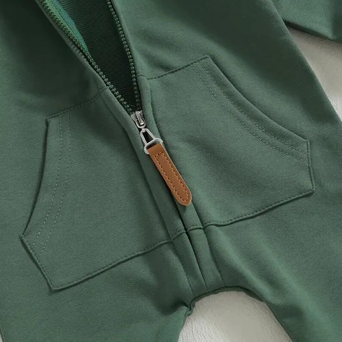 Miniatura 5 de KtwHarnu Ropa de bebé recién nacido, con capucha, de manga larga, con cremallera, para otoño e invierno
