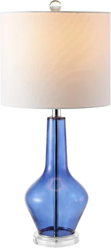 Miniatura 6 de SAFAVIEH Lighting Collection - Juego de 2 lámparas de mesa de terciopelo modernas y contemporáneas de cristal gris ahumado de 24 pulgadas para Gris