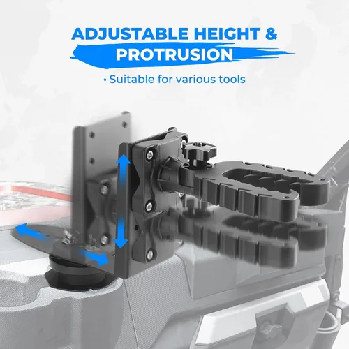 Miniatura 5 de Soporte KEMIMOTO para herramientas de caza UTV, compatible con Polaris Ranger y General, montaje en el portavasos del salpicadero o en la cama