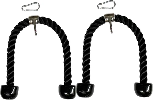 Miniatura 10 de Accesorios para cable de cuerda de tríceps, accesorios para máquina de cables para gimnasio en casa, cuerda de tríceps de 27 pulgadas para fijación