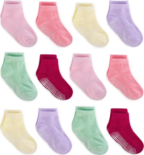 Miniatura 11 de ZAPLES Calcetines tobilleros antideslizantes para bebés con agarre antideslizante para niños y niñas, corte bajo para bebés y niños pequeños