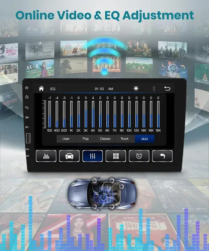Miniatura 6 de Estéreo de coche de un solo DIN con radio AM/FM/RDS, cámara de respaldo, Sellrich, pantalla táctil IPS de 23 cm, radio de un solo DIN con soporte
