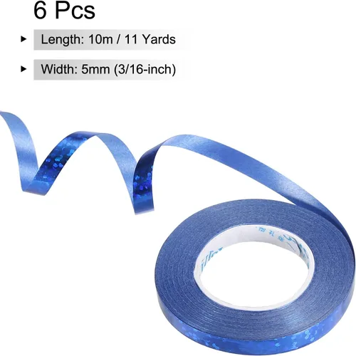 Miniatura 2 de PATIKIL 6 cintas rizadoras de 3/16 pulgadas con láser metálico brillante de 11 yardas iridiscentes para decoración de fiestas, envoltura de regalos