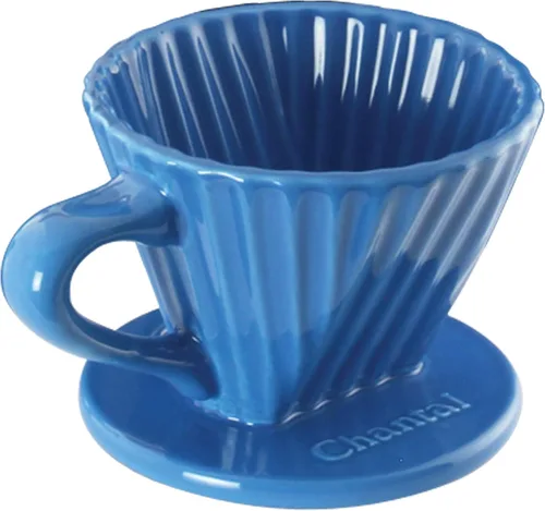 Chantal "Lotus cerámica verter sobre el gotero de café, 8 onzas (Blue Cove)