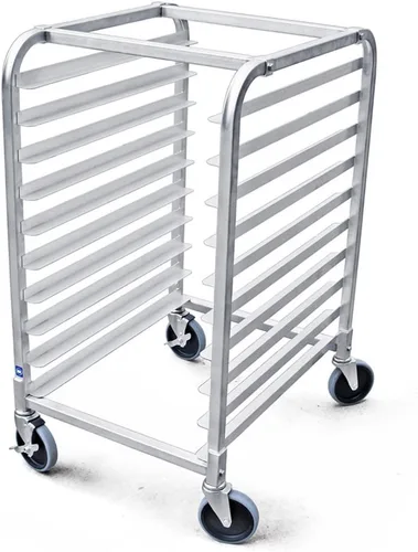 Miniatura 2 de New Star Foodservice 36510 Estante para Bandejas/Moldes para Bollos de Aluminio de Grado Comercial de 10 Niveles, 26" L x 20" A x 38" Al con Ruedas