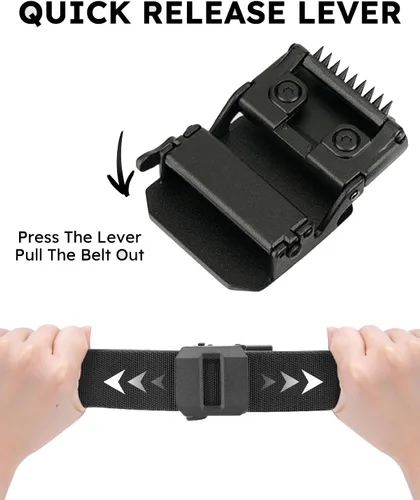 Miniatura 7 de EDC Nylon Trinquete Cinturón Deportivo Hombre Cinturón Ajustable De Liberación Rápida Tejido Cinturón De Cintura Hebilla Automática Micro Elástico