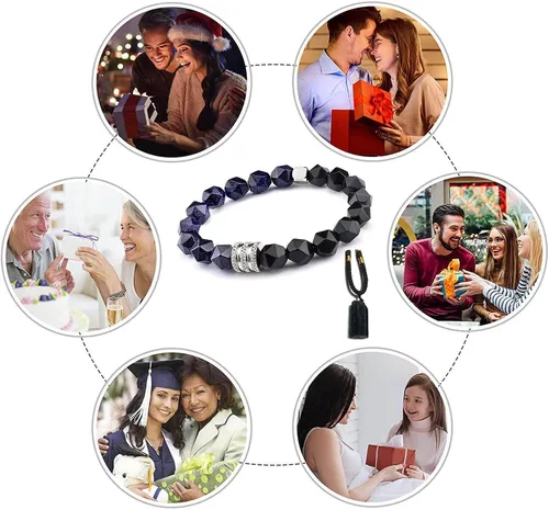 Miniatura 8 de HEFFY Black Raw Tourmaline Crystal Stone Necklace Pendant Amulet Pillar Pendant+Triple Protection Bracelet Hematite Obsidian Tiger Eye Bracelets for